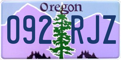 OR license plate 092RJZ