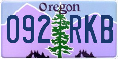 OR license plate 092RKB