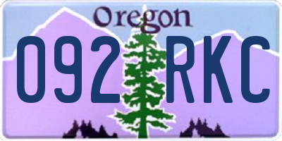 OR license plate 092RKC