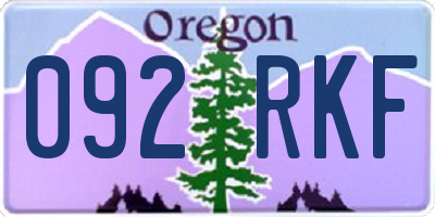 OR license plate 092RKF