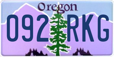 OR license plate 092RKG