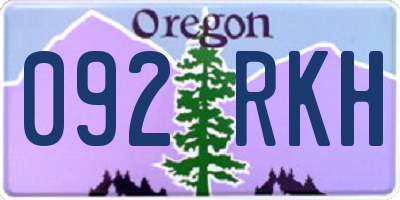OR license plate 092RKH