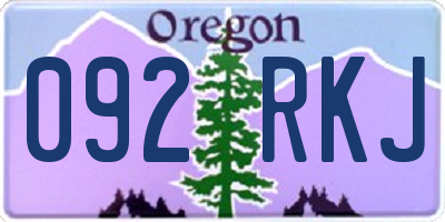 OR license plate 092RKJ