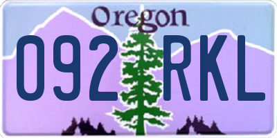 OR license plate 092RKL