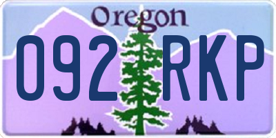 OR license plate 092RKP