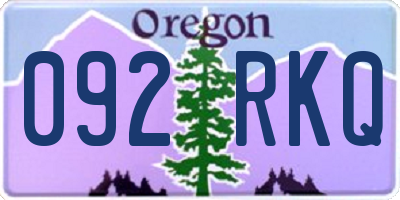 OR license plate 092RKQ