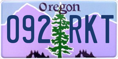 OR license plate 092RKT