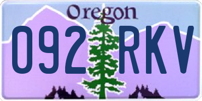 OR license plate 092RKV