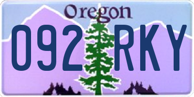 OR license plate 092RKY