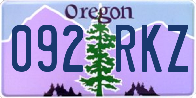 OR license plate 092RKZ