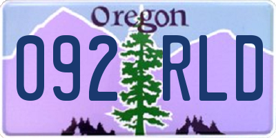 OR license plate 092RLD