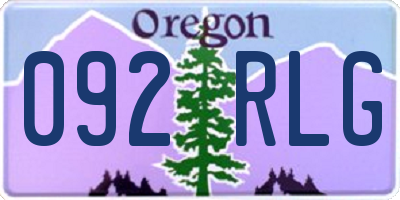 OR license plate 092RLG