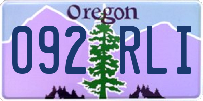 OR license plate 092RLI