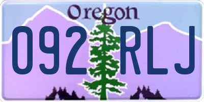 OR license plate 092RLJ
