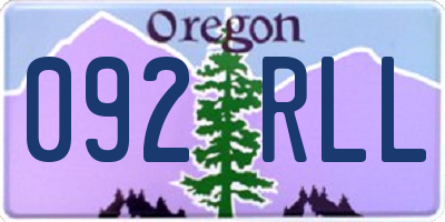 OR license plate 092RLL