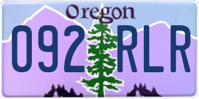 OR license plate 092RLR