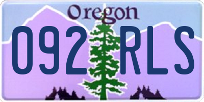 OR license plate 092RLS