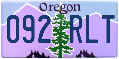 OR license plate 092RLT