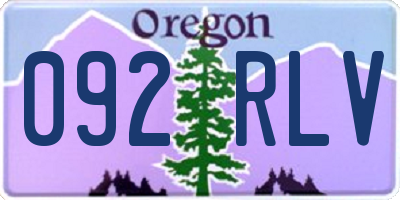 OR license plate 092RLV