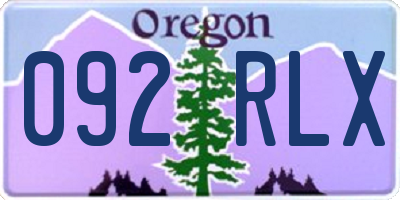 OR license plate 092RLX