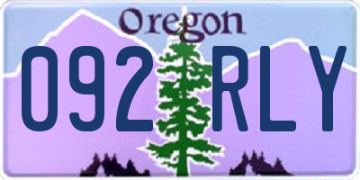 OR license plate 092RLY