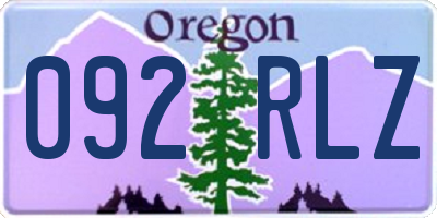 OR license plate 092RLZ