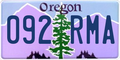 OR license plate 092RMA