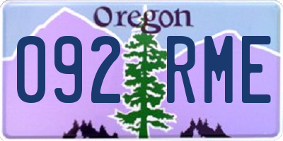 OR license plate 092RME