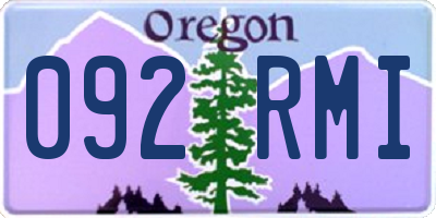 OR license plate 092RMI