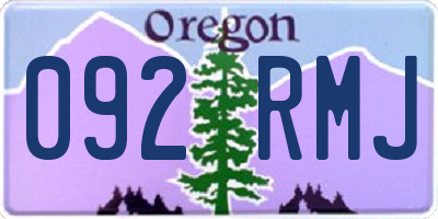 OR license plate 092RMJ