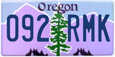 OR license plate 092RMK
