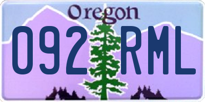 OR license plate 092RML