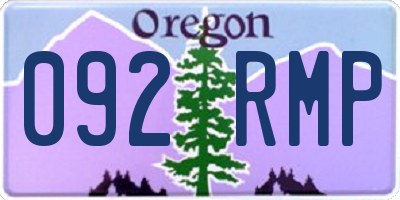 OR license plate 092RMP