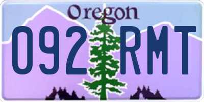 OR license plate 092RMT