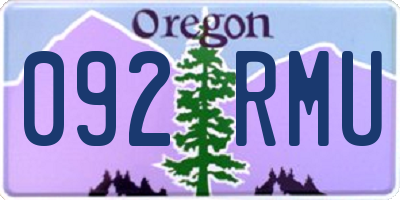 OR license plate 092RMU