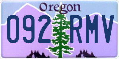 OR license plate 092RMV