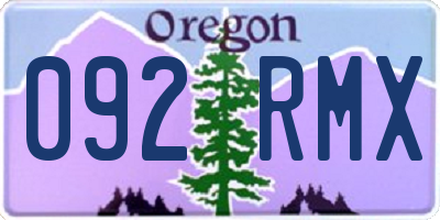 OR license plate 092RMX