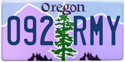 OR license plate 092RMY