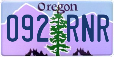 OR license plate 092RNR