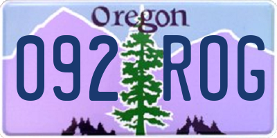 OR license plate 092ROG