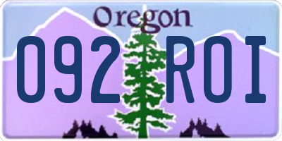 OR license plate 092ROI