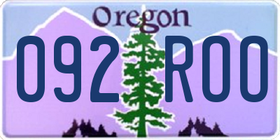 OR license plate 092ROO