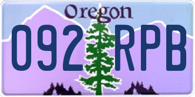OR license plate 092RPB