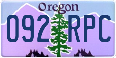 OR license plate 092RPC