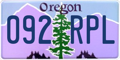 OR license plate 092RPL