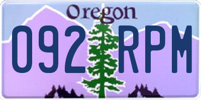 OR license plate 092RPM