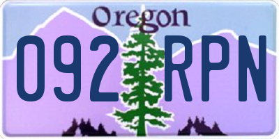 OR license plate 092RPN