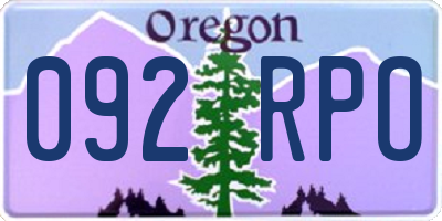 OR license plate 092RPO