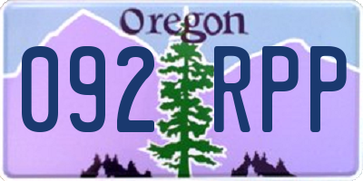 OR license plate 092RPP