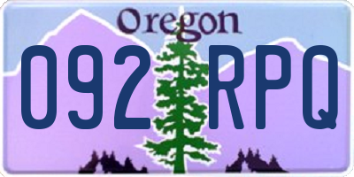 OR license plate 092RPQ